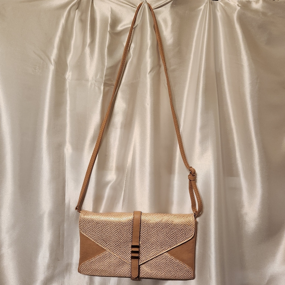 Melie Bianco | Crossbody Bag | Gold Animal Skin Design - Picture 1 of 7